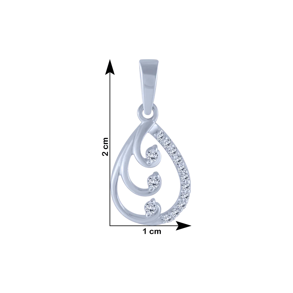 18KT (750) White Gold And Diamond Pendant For Women - Image 4