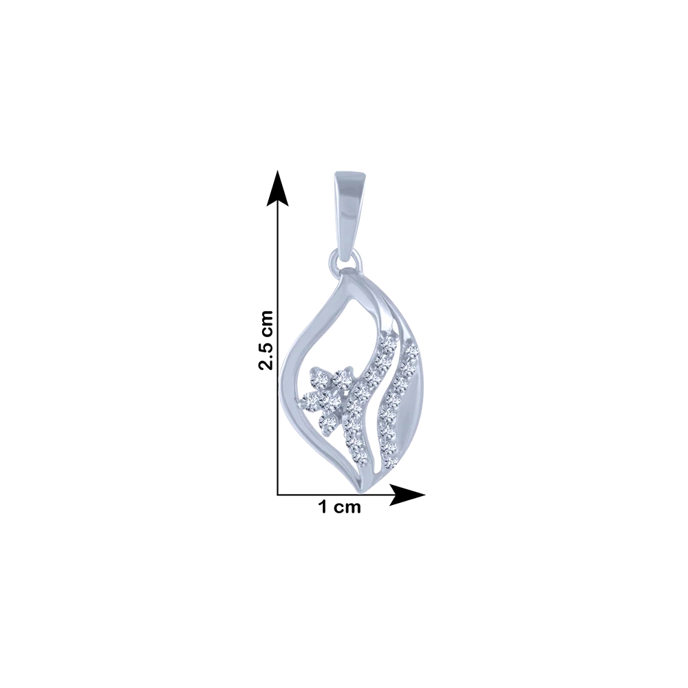 18KT (750) White Gold And Diamond Pendant For Women - Image 3