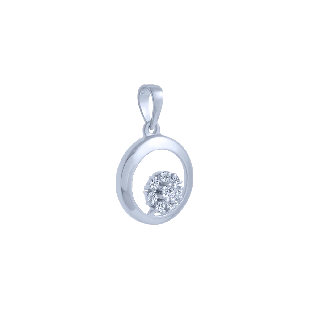18KT (750) White Gold And Diamond Pendant For Women - Image 3