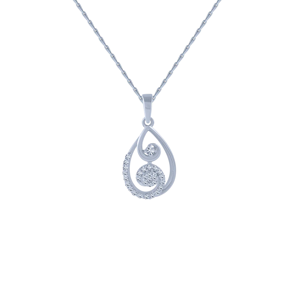 18KT (750) White Gold And Diamond Pendant For Women