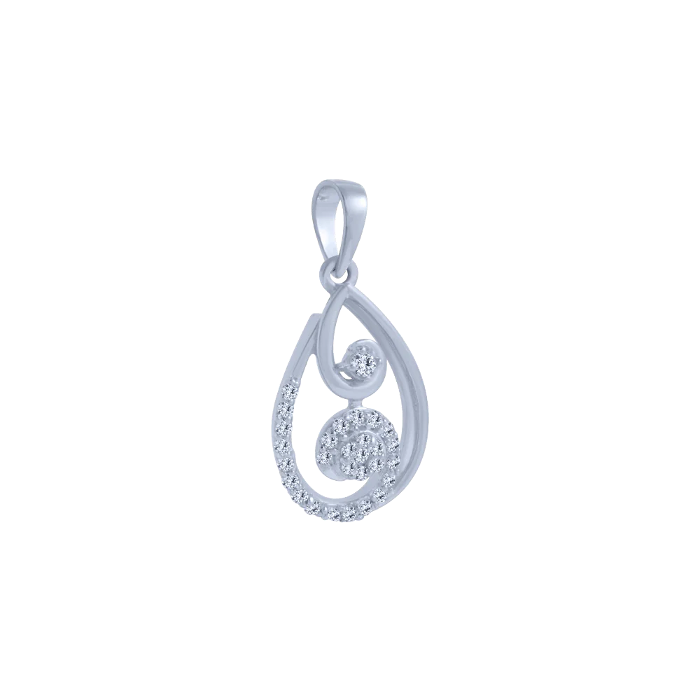 18KT (750) White Gold And Diamond Pendant For Women - Image 3