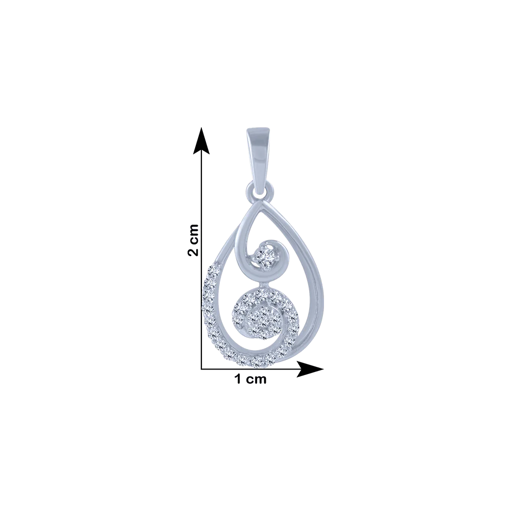 18KT (750) White Gold And Diamond Pendant For Women - Image 4
