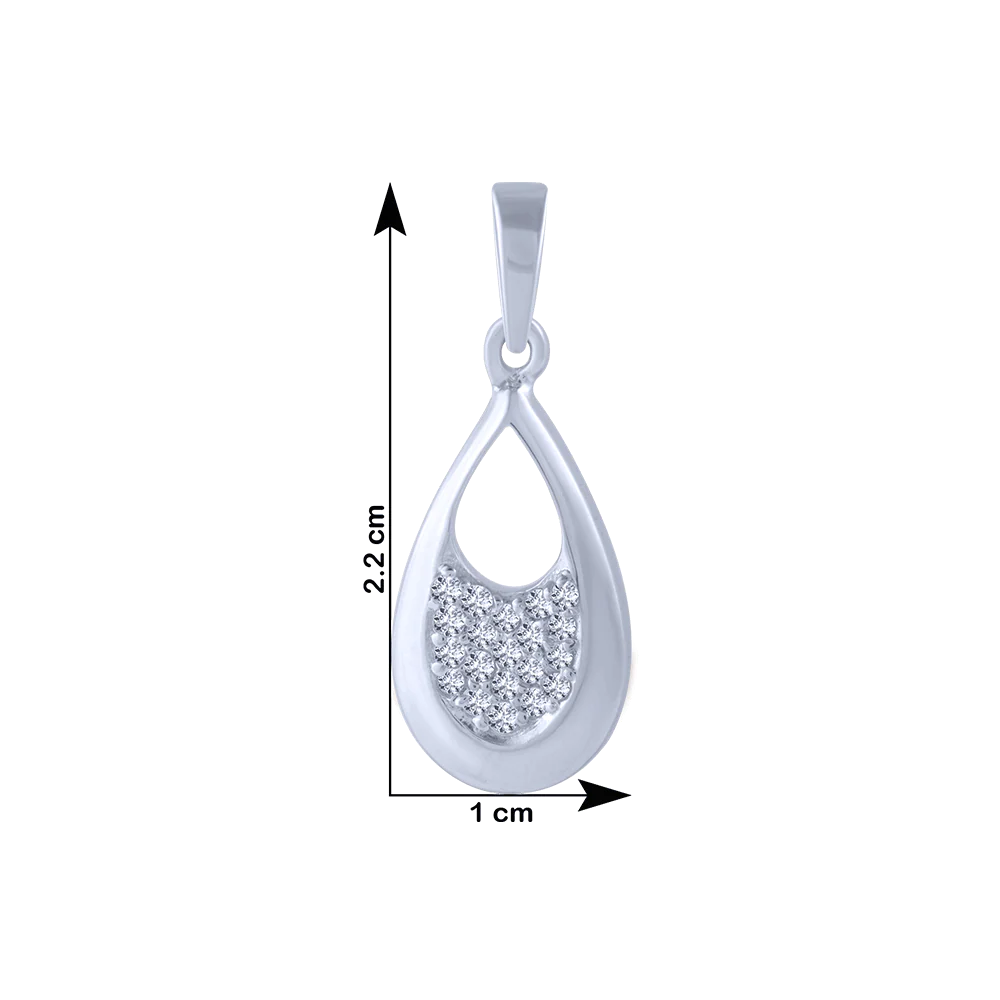 18KT (750) White Gold And Diamond Pendant For Women - Image 4