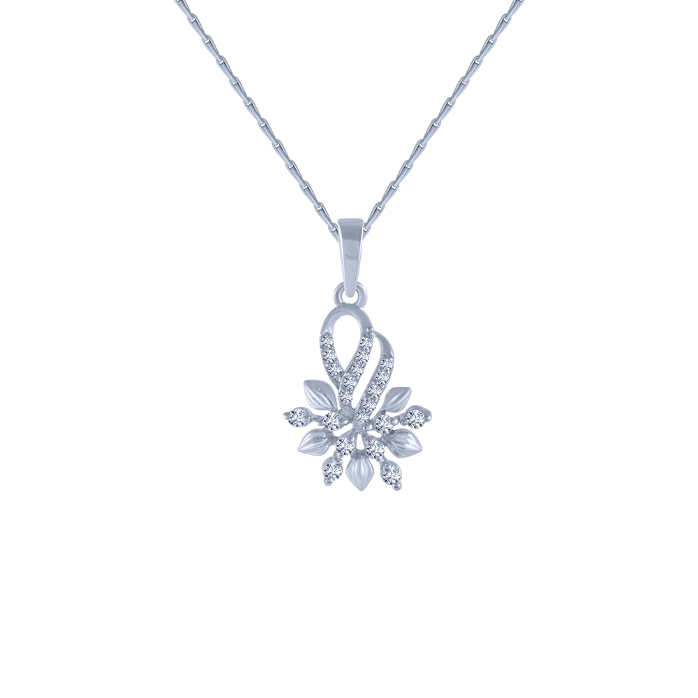 18KT (750) White Gold And Diamond Pendant For Women