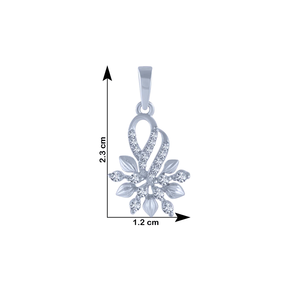 18KT (750) White Gold And Diamond Pendant For Women - Image 4