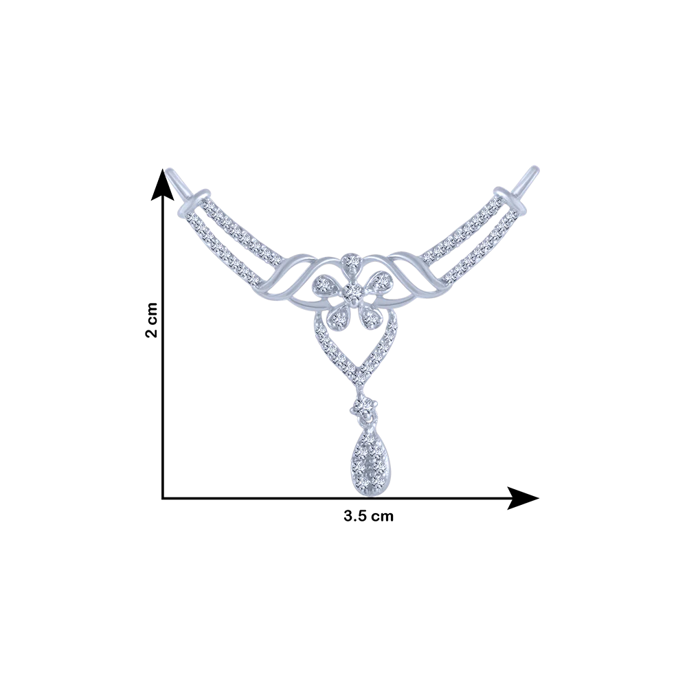 18KT (750) White Gold And Diamond Pendant For Women - Image 4