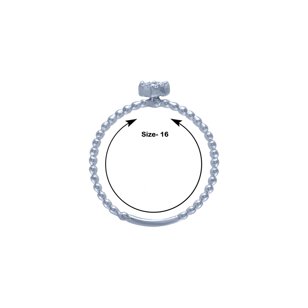 18KT (750) White Gold And Diamond Ring For Women - Image 4