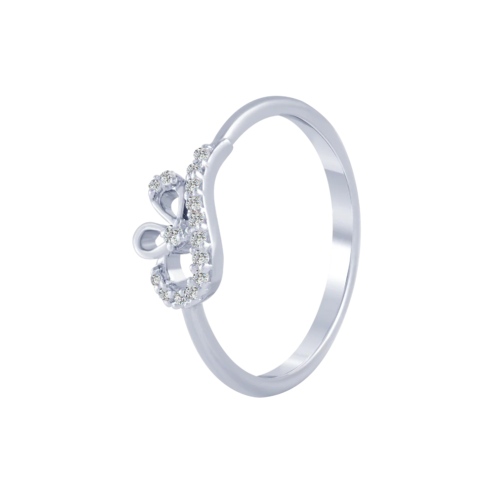 18KT (750) White Gold And Diamond Ring For Women - Image 2
