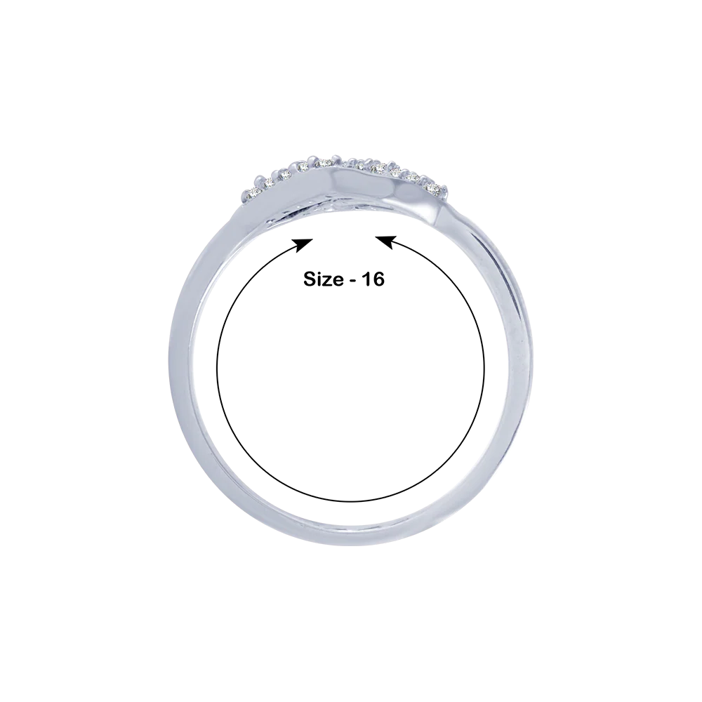 18KT (750) White Gold And Diamond Ring For Women - Image 4