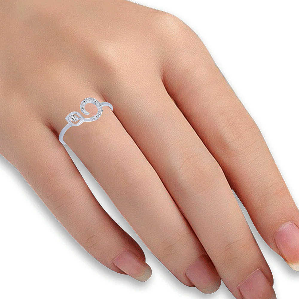 18KT (750) White Gold And Diamond Ring For Women - Image 4