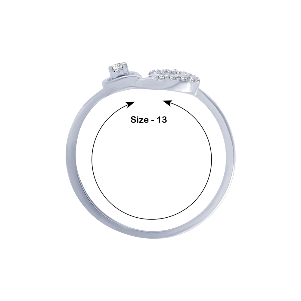 18KT (750) White Gold And Diamond Ring For Women - Image 5