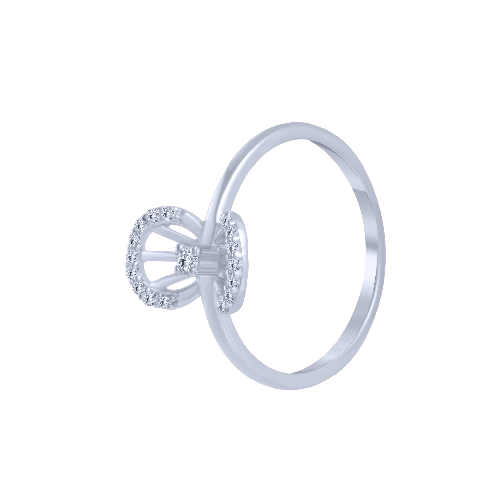 18KT (750) White Gold And Diamond Ring For Women - Image 2
