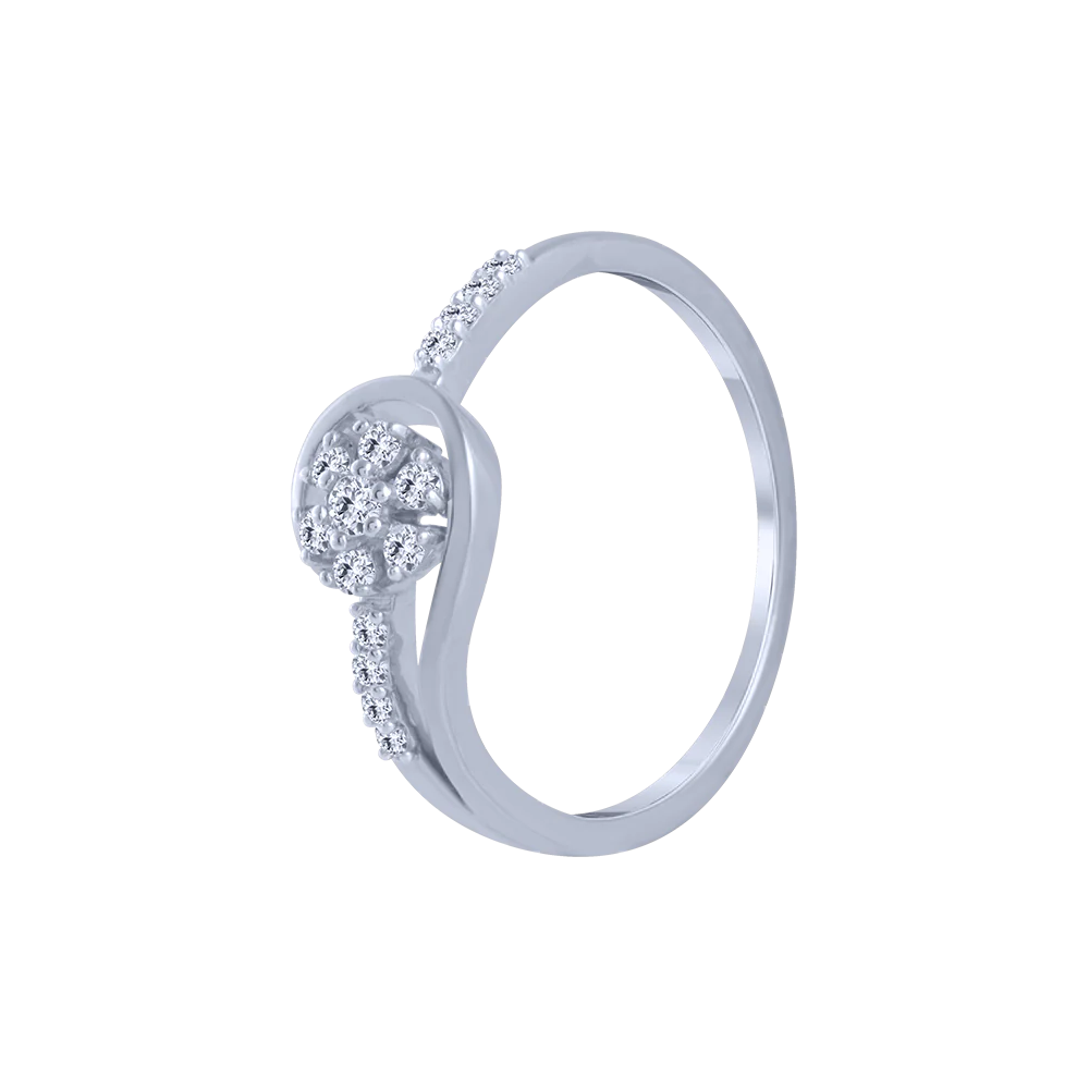 18KT (750) White Gold And Diamond Ring For Women - Image 2