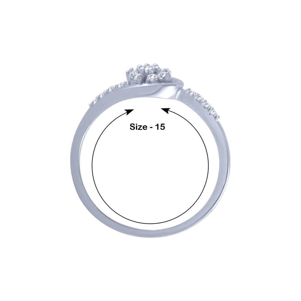 18KT (750) White Gold And Diamond Ring For Women - Image 5