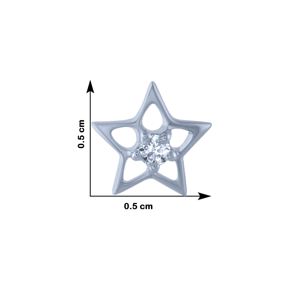 18KT (750) White Gold And Diamond Stud Earrings For Women - Image 4