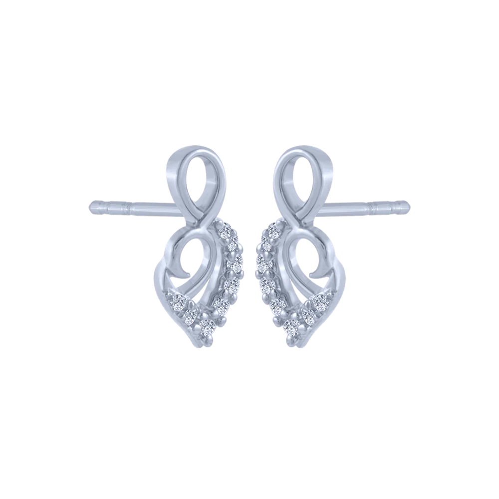 18KT (750) White Gold And Diamond Stud Earrings For Women - Image 3
