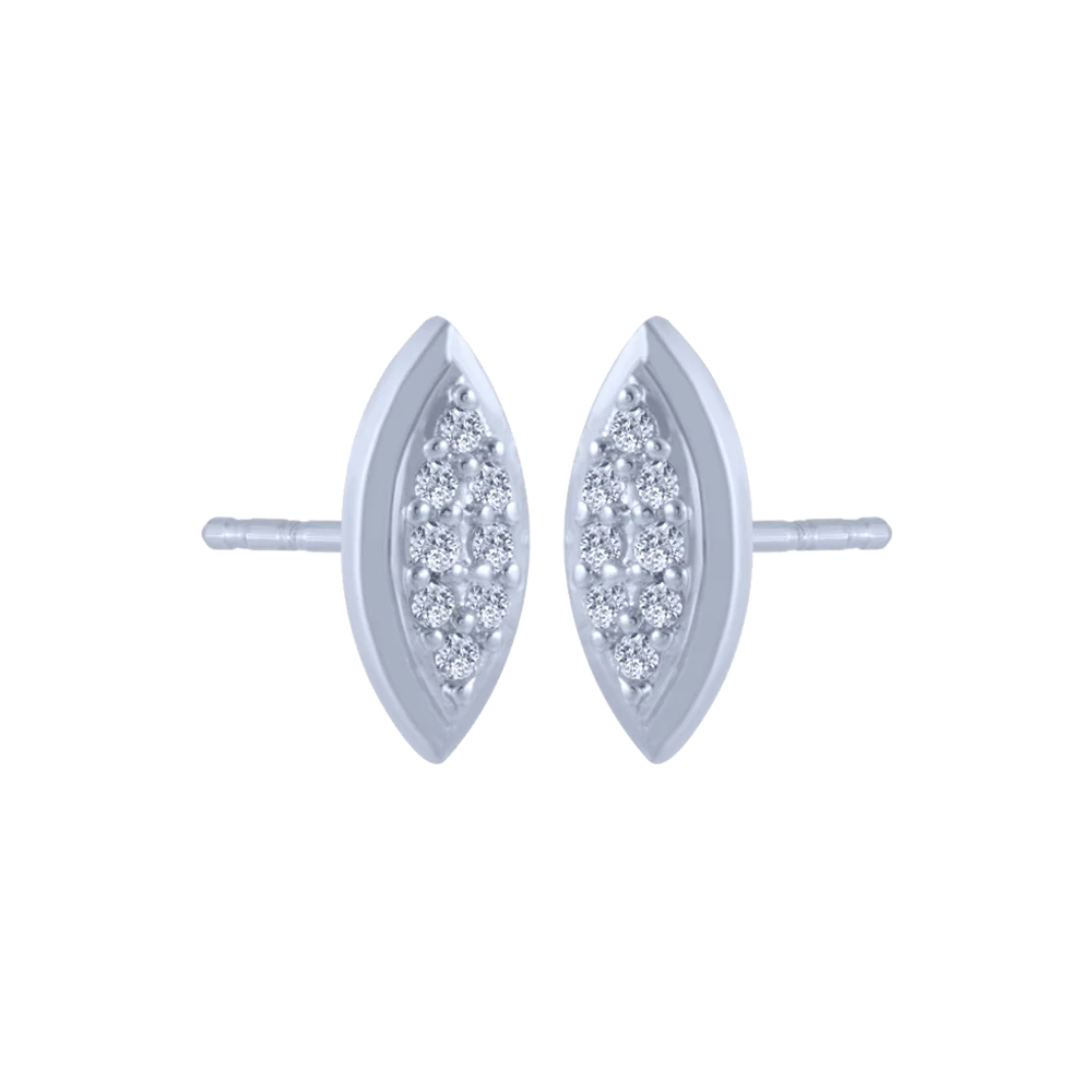 18KT (750) White Gold And Diamond Stud Earrings For Women - Image 3