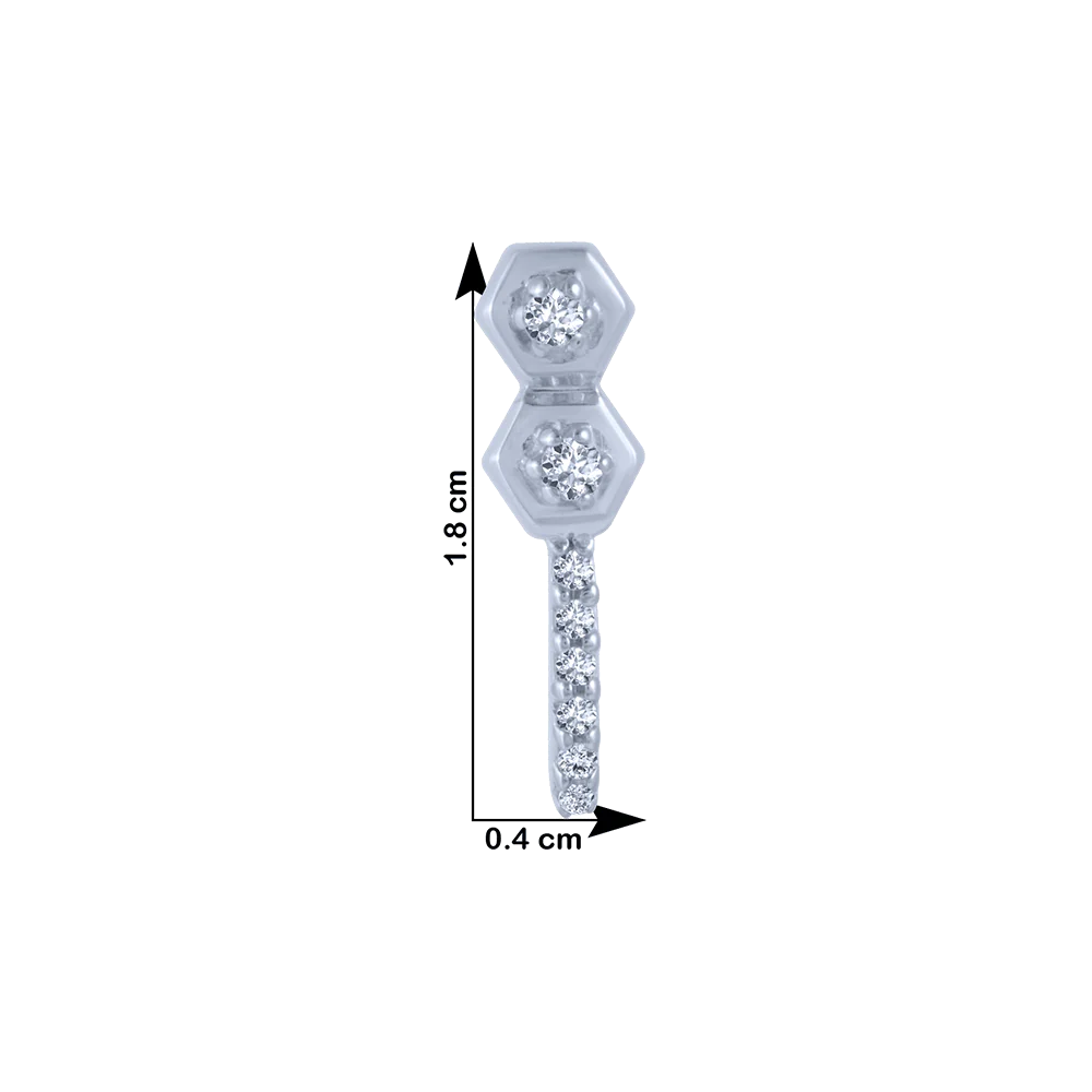 18KT (750) White Gold And Diamond Stud Earrings For Women - Image 4