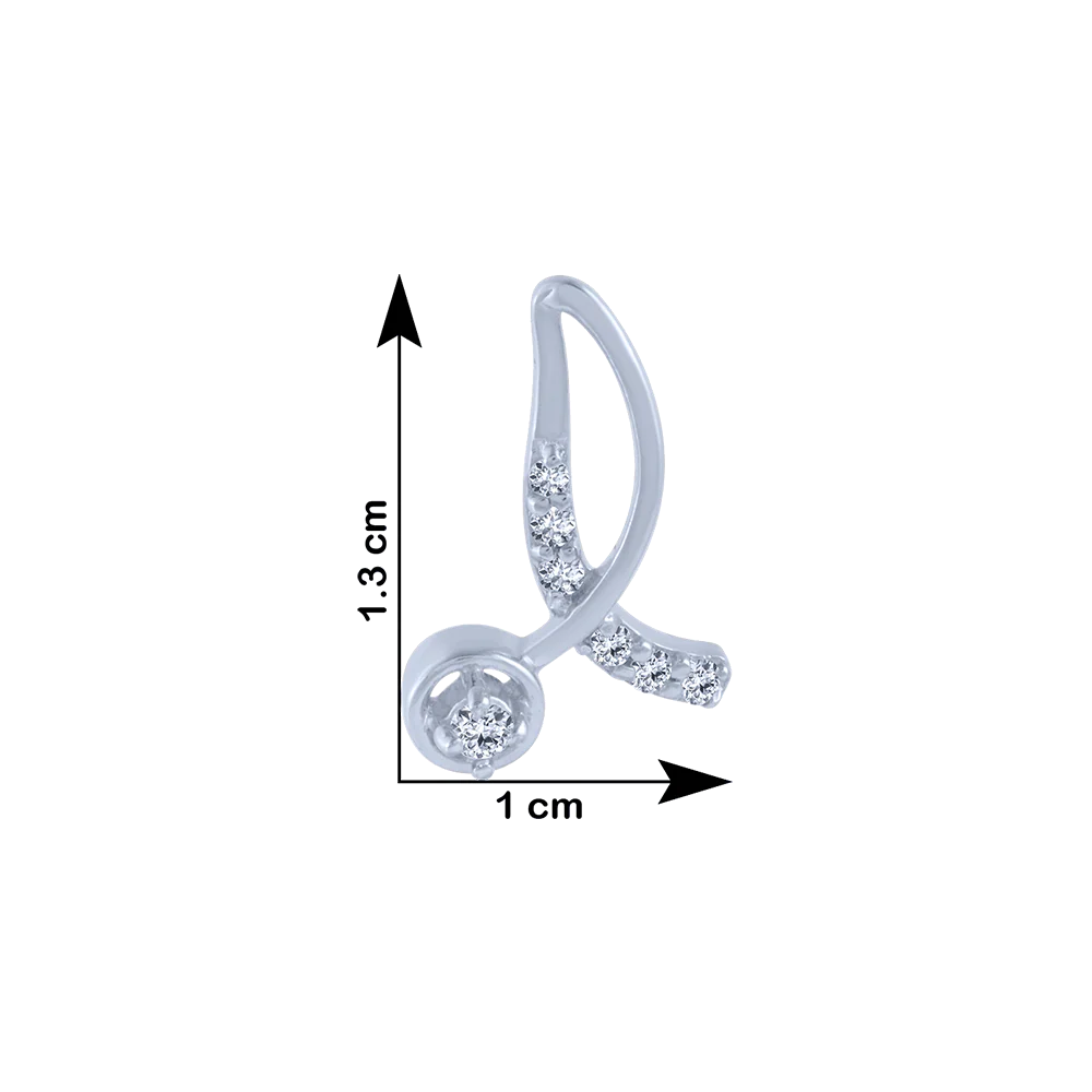 18KT (750) White Gold And Diamond Stud Earrings For Women - Image 4