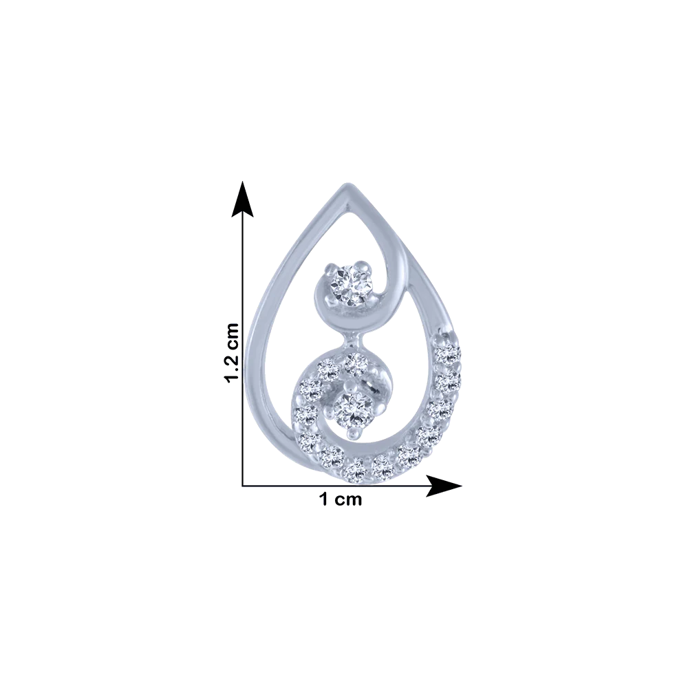 18KT (750) White Gold And Diamond Stud Earrings For Women - Image 4