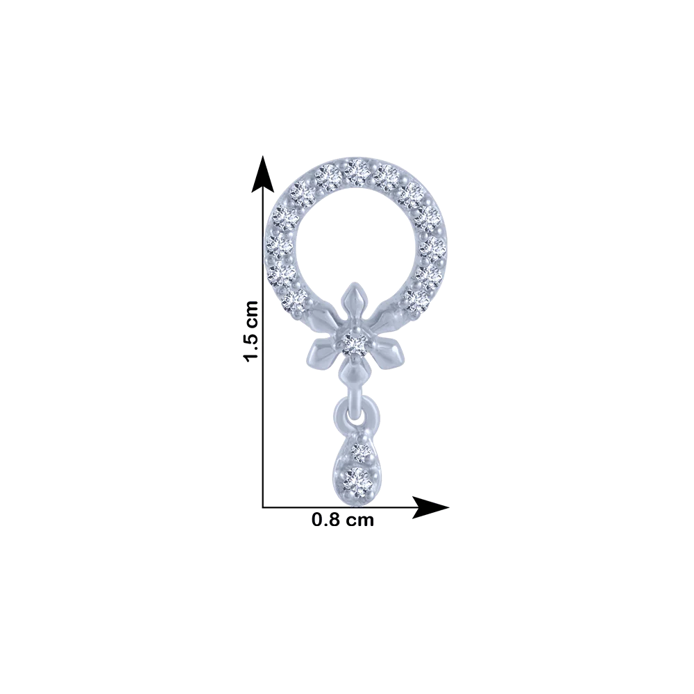 18KT (750) White Gold And Diamond Stud Earrings For Women - Image 4