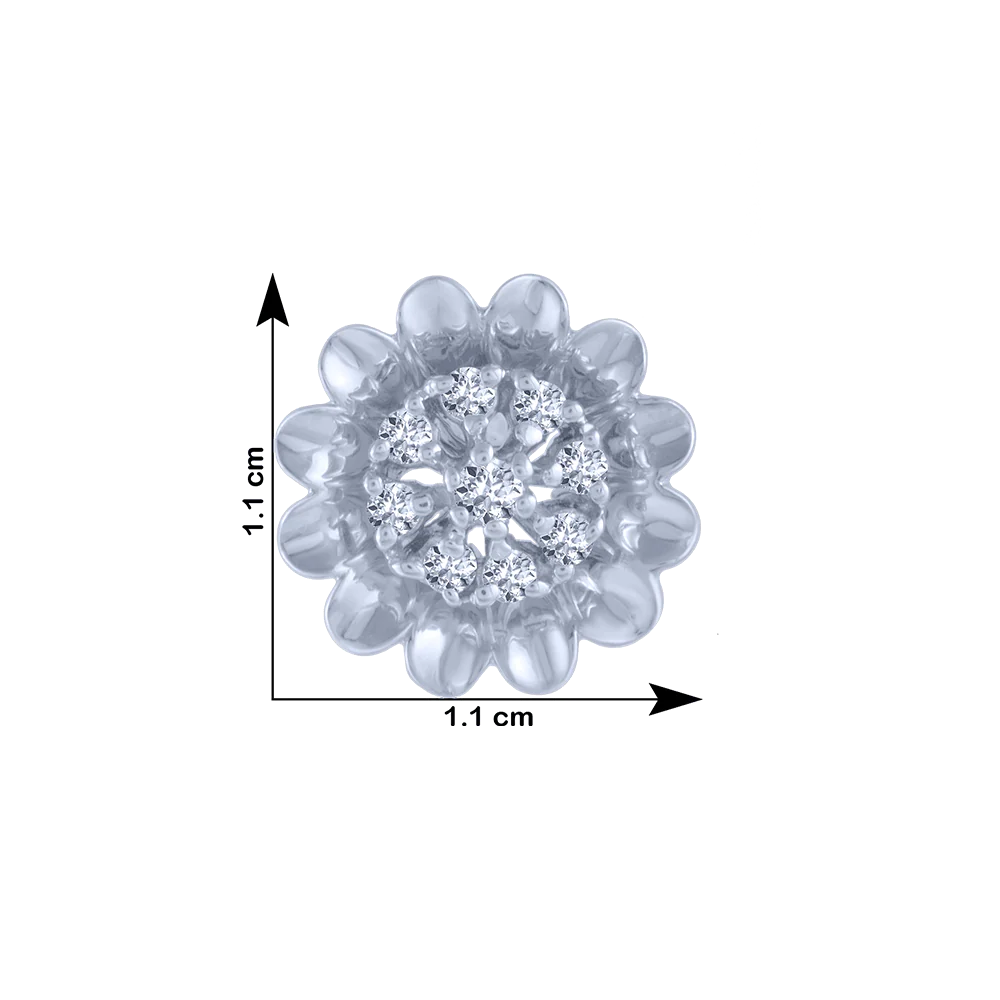 18KT (750) White Gold And Diamond Stud Earrings For Women - Image 4