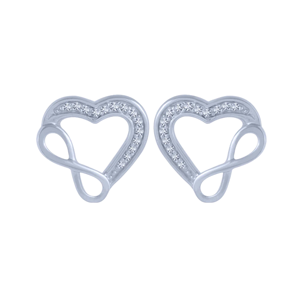 18KT (750) White Gold And Diamond Stud Earrings For Women