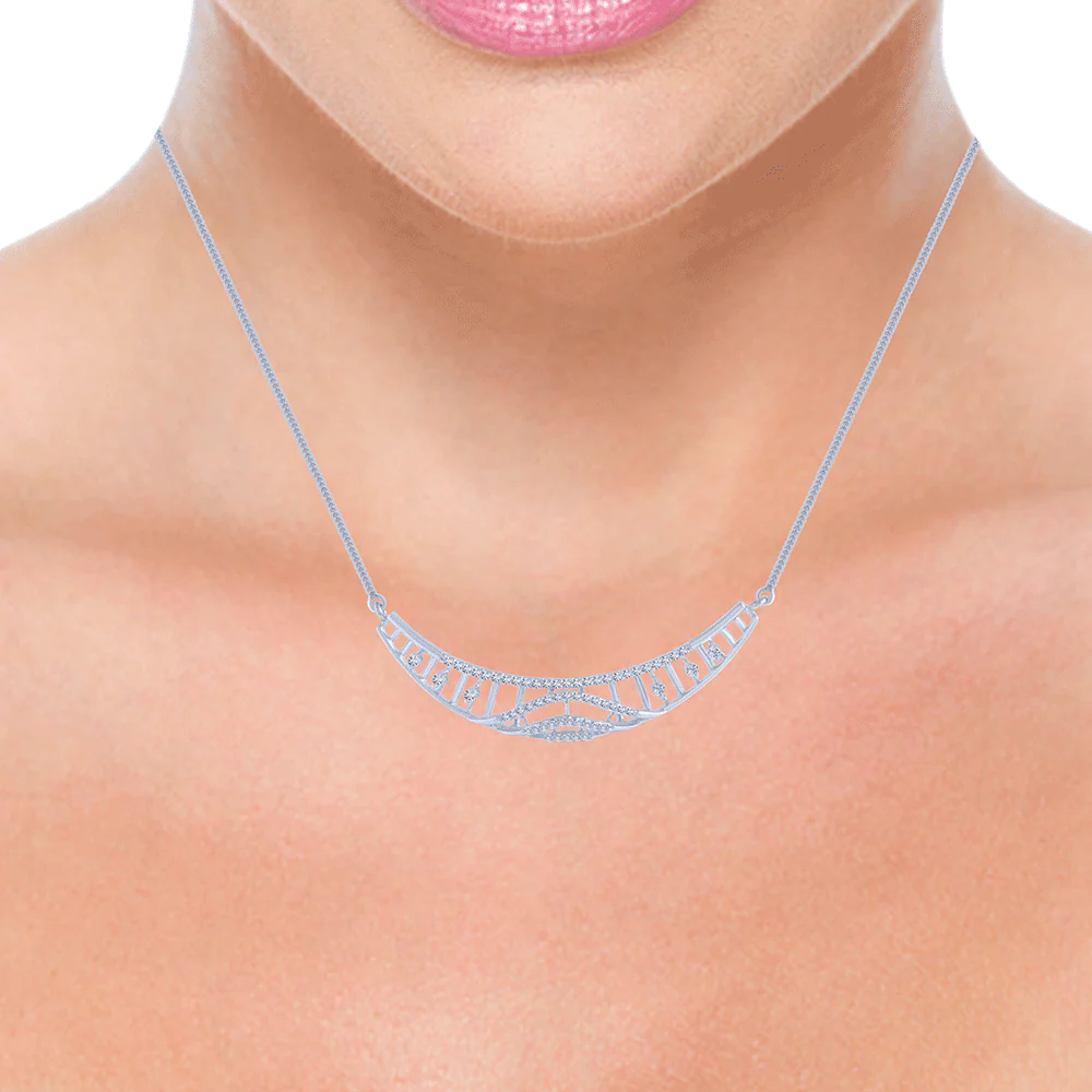 18KT (750) White Gold And Solitaire Pendant For Women - Image 2