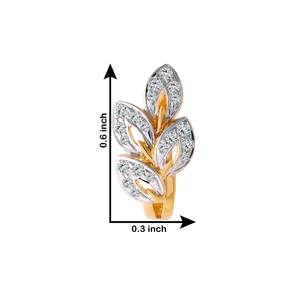18KT (750) Yellow Gold And Diamond Clip-on Earrings For Women - Image 3