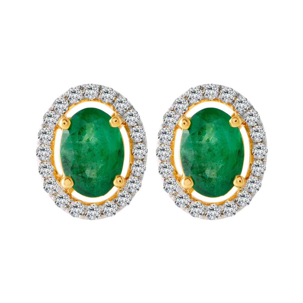 18KT (750) Yellow Gold And Diamond Clip-on Earrings For Women
