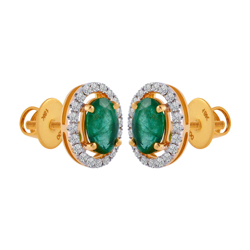 18KT (750) Yellow Gold And Diamond Clip-on Earrings For Women - Image 4