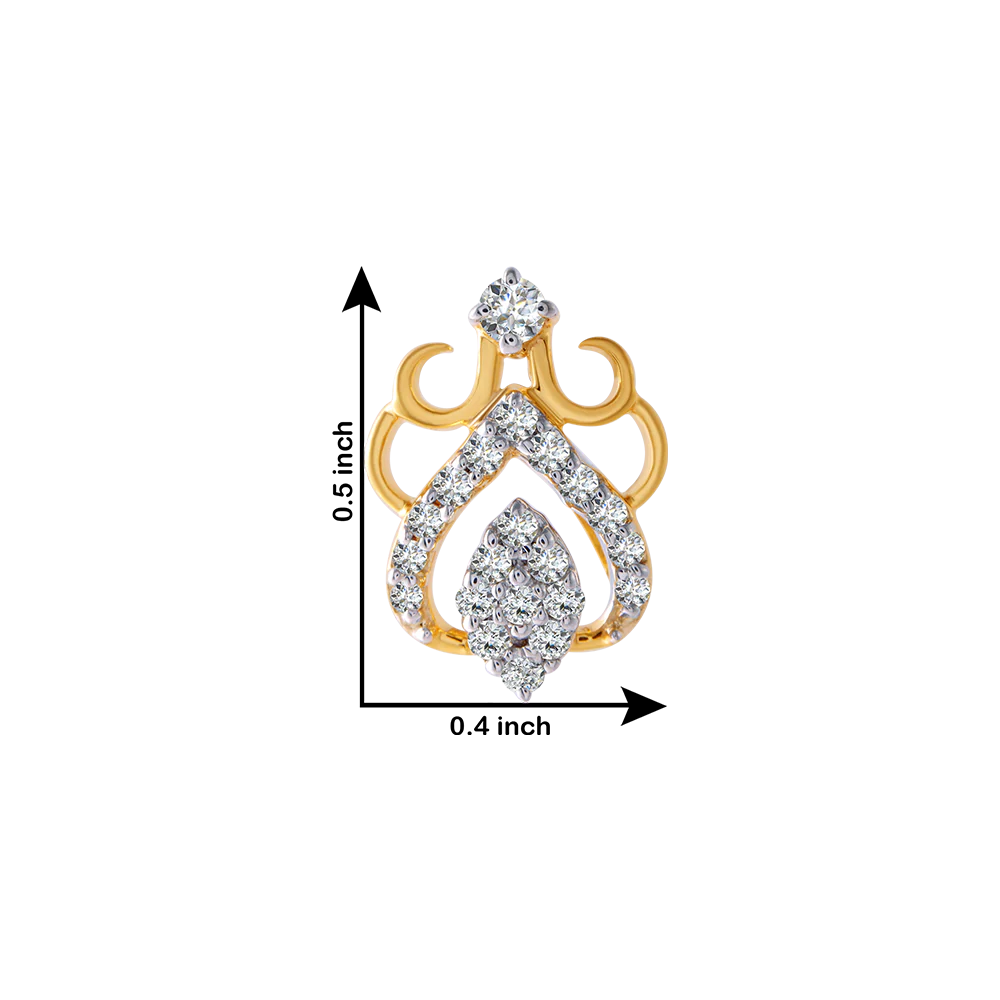18KT (750) Yellow Gold And Diamond Clip-on Earrings For Women - Image 4