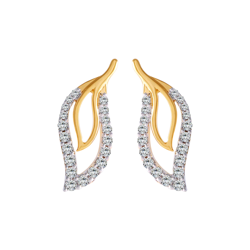 18KT (750) Yellow Gold And Diamond Clip-on Earrings For Women - Image 4