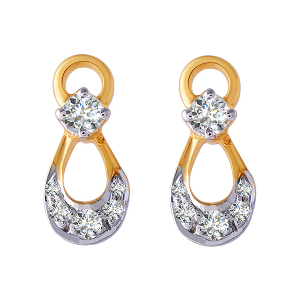 18KT (750) Yellow Gold And Diamond Clip-on Earrings For Women
