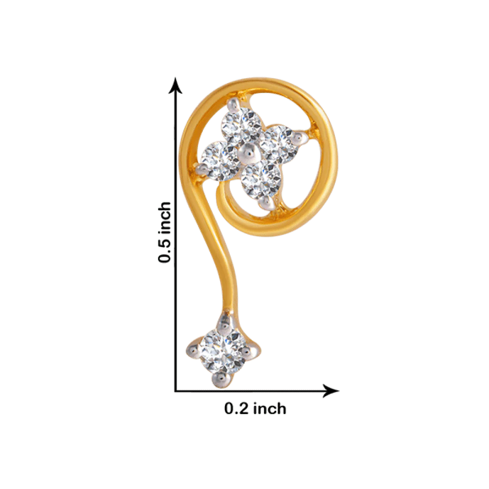 18KT (750) Yellow Gold And Diamond Clip-on Earrings For Women - Image 3