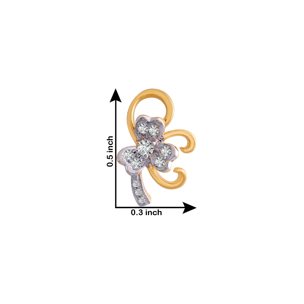 18KT (750) Yellow Gold And Diamond Clip-on Earrings For Women - Image 4