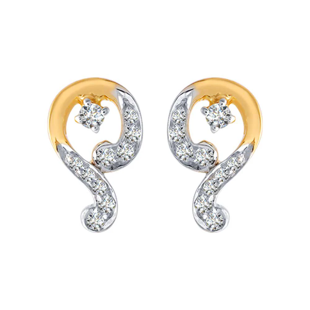 18KT (750) Yellow Gold And Diamond Clip-on Earrings For Women