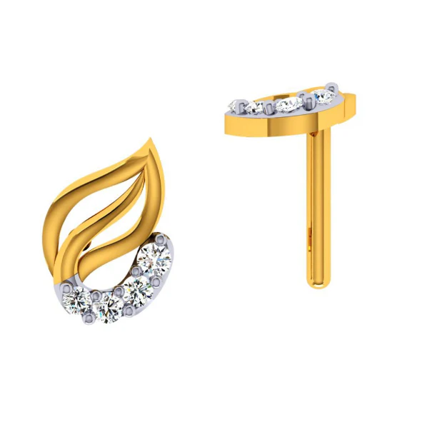 18KT (750) Yellow Gold And Diamond Earring For Women - Image 3