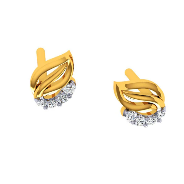 18KT (750) Yellow Gold And Diamond Earring For Women - Image 5