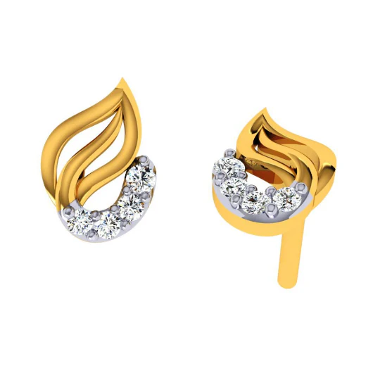 18KT (750) Yellow Gold And Diamond Earring For Women - Image 7