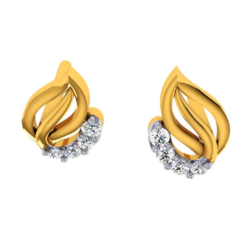 18KT (750) Yellow Gold And Diamond Earring For Women - Image 8