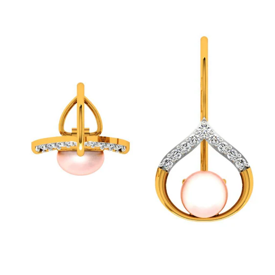 18KT (750) Yellow Gold And Diamond Earring For Women - Image 3