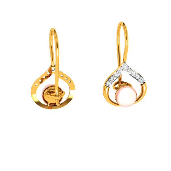 18KT (750) Yellow Gold And Diamond Earring For Women - Image 8