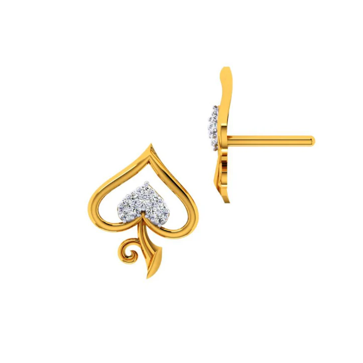 18KT (750) Yellow Gold And Diamond Earring For Women - Image 4