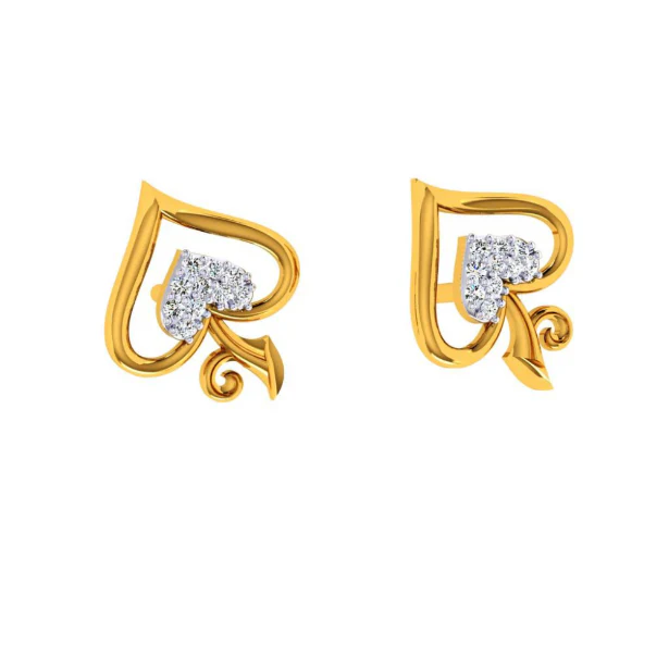 18KT (750) Yellow Gold And Diamond Earring For Women - Image 6