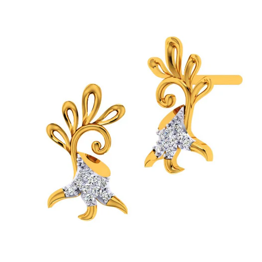 18KT (750) Yellow Gold And Diamond Earring For Women - Image 7
