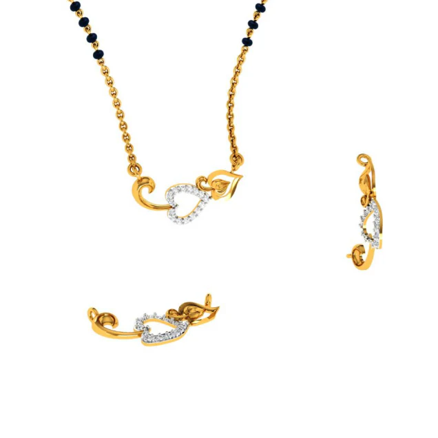 18KT (750) Yellow Gold And Diamond Mangalsutra (artificial Beaded) For Women - Image 7