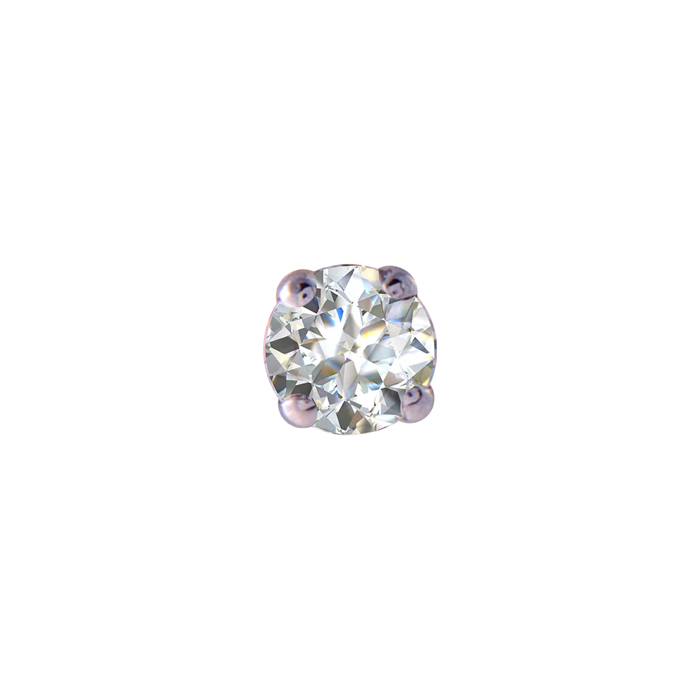 18KT (750) Yellow Gold And Diamond Nose Pin For Women