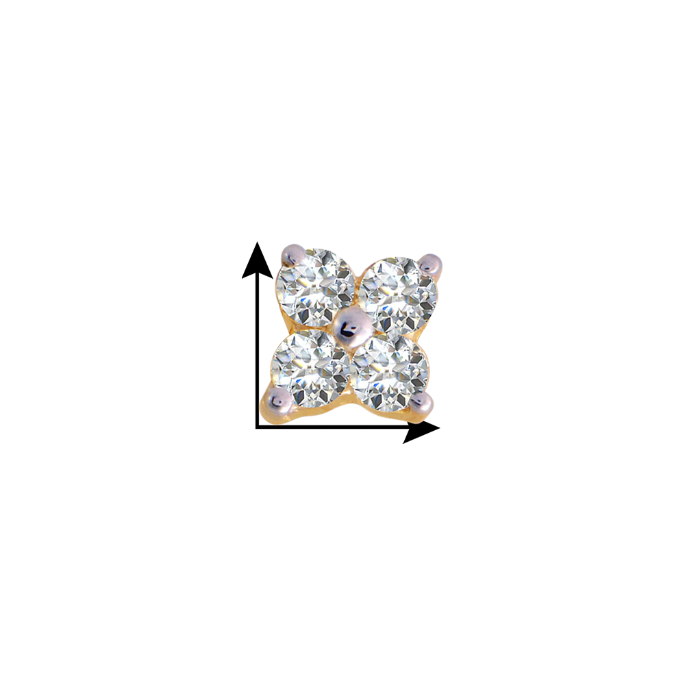 18KT (750) Yellow Gold And Diamond Nose Pin For Women - Image 3