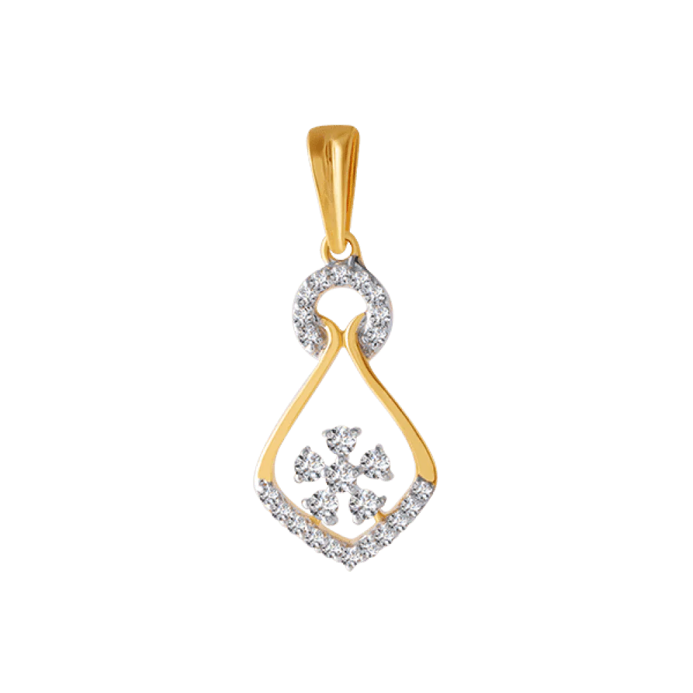 18KT (750) Yellow Gold And Diamond Pendant For Women
